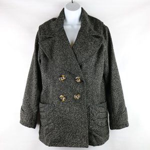 Black Trim Peacoat  - Designed and made in Peru